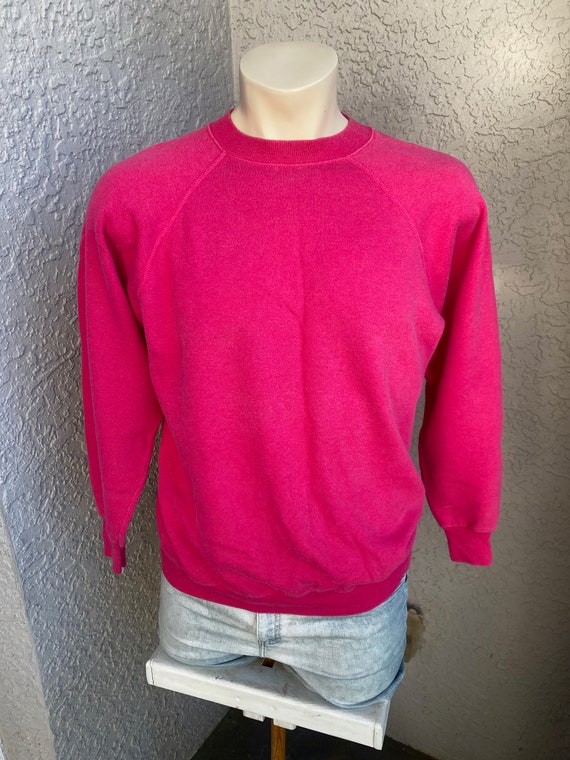 Hanes Her Way 1980s Blank Soft Vintage Sweatshirt - Bubblegum Pink