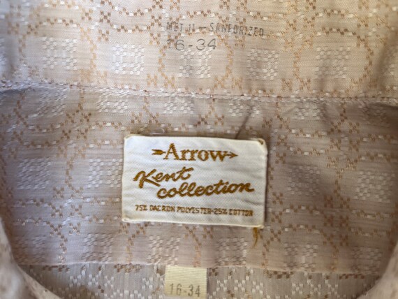 1980s Arrow Kent Collection collared tan geo-prin… - image 6