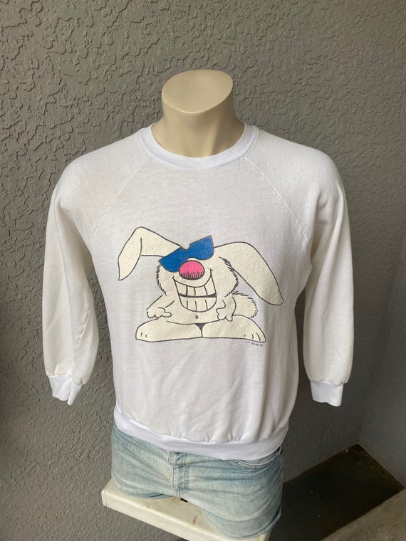 Cool Bunny 1980s soft distressed vintage sweatshir