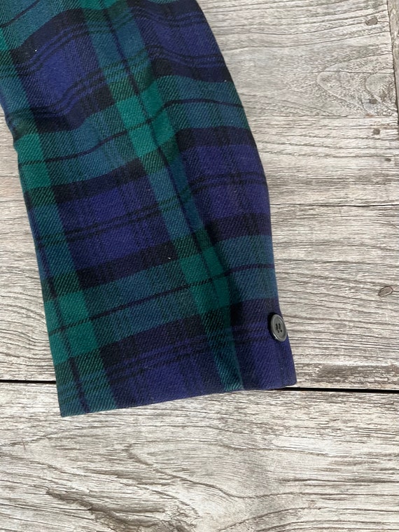 Vintage 1970s blue and green tartan plaid Canadia… - image 2