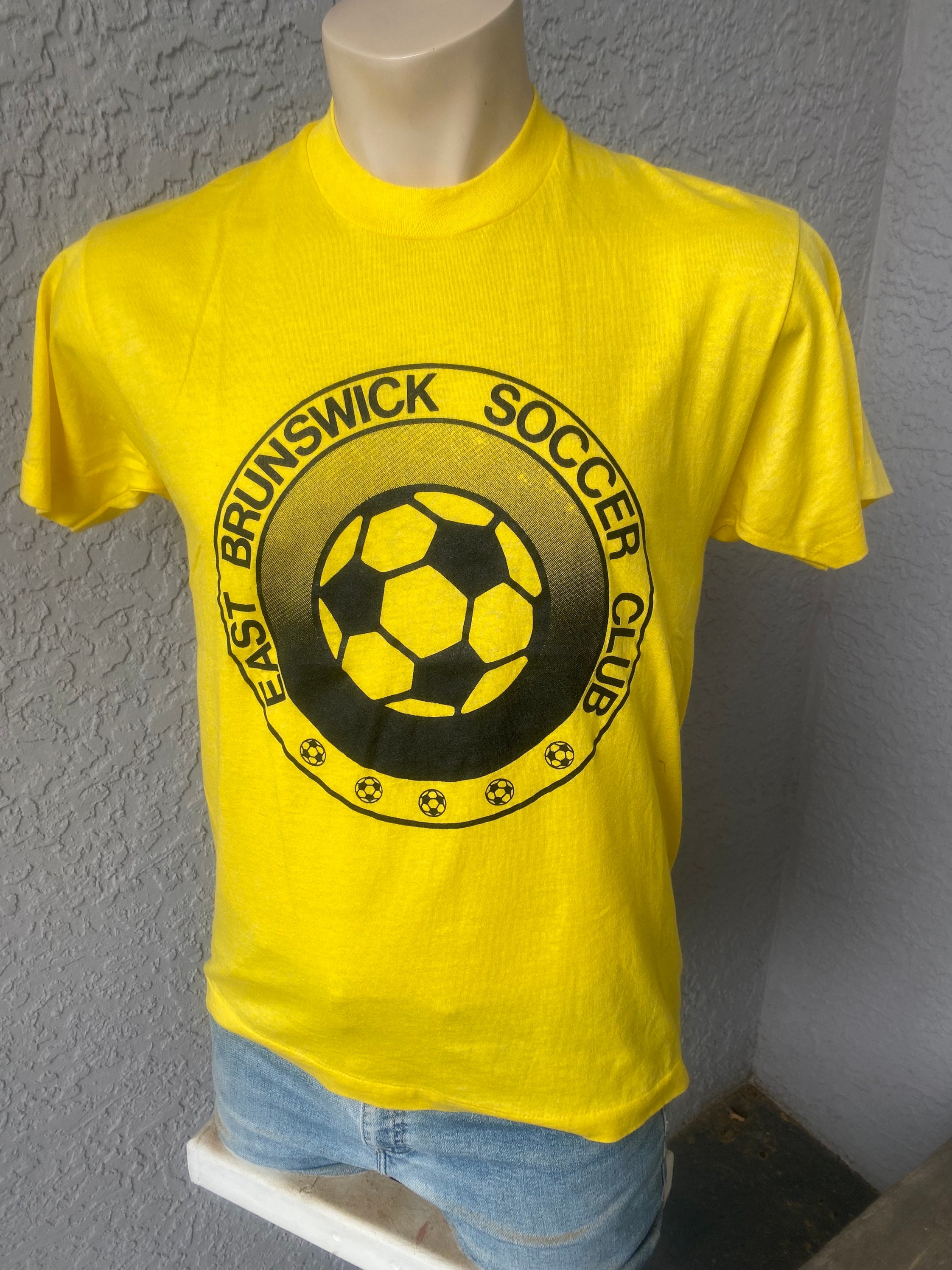 East Brunswick Soccer Club 1980s vintage t-shirt - yellow size large