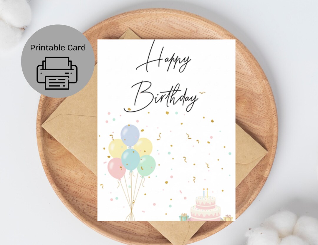 Alles Gute zum Geburtstag Karte zum Ausdrucken (Digitaler Download