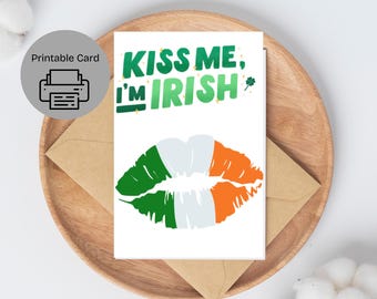 Kiss Me I'm Irish St. Patrick's Day Karte (digitaler Download)
