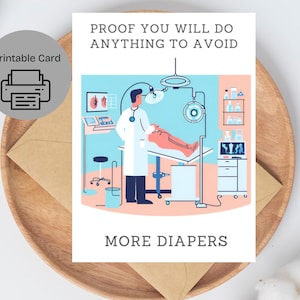 Proof of Doing Anything |  Vasectomy Printable Card | Print at home card, Digital Download | Printable Card for Vasectomy | Digital