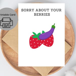 Sorry About Your Berries! | Celebrating your big day of getting a vasectomy | Print at home Vasectomy card | Digital Download | Vasectomy