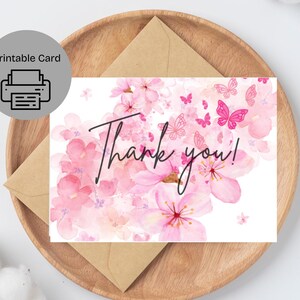 Karte zum Ausdrucken mit Blumen |  Ausdruckbare Dankeskarte für jeden Anlass | Dankeskarte für Familie | Sofortiger Download Karte