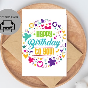 Printable Happy Birthday to you | Birthday Card Printable | Digital Birthday Card | Printable Birthday Card | Birthday Card Digital Download