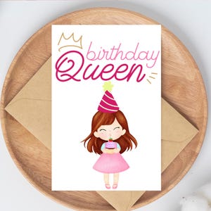 My Birthday Queen Printable Birthday Card | Princess Birthday Card |  Printable Birthday Card | Instant Digital Download | Royalty Card