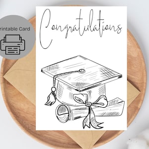 Gefeliciteerd afgestudeerde kaart l Afstuderen afdrukbare kaart | Gefeliciteerd Grad | Afstudeercollege | Afstuderen middelbare school | Gefeliciteerd Grad