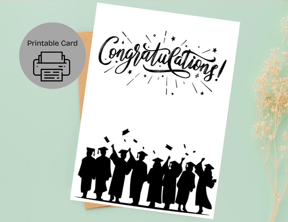 Congratulations Graduation Card: Printable Congrats Grad (PDF) - Etsy