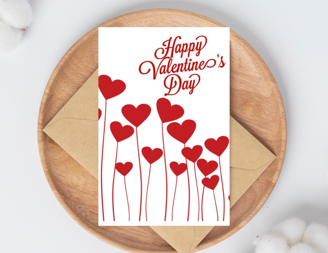 Happy Valentines Day Instant Download Print From Home Card - Etsy