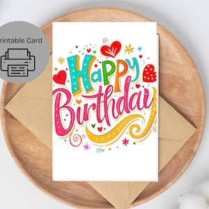 Printable Birthday Card | Birthday Card Printable | Digital Birthday Card | Printable Happy Birthday Card | Birthday Card Digital Download