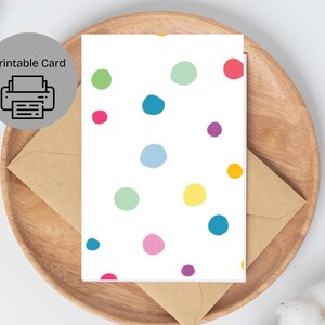 Tarjeta Poka Dot, ideal para cualquier ocasión, cumpleaños, recupérate pronto, felicitaciones y más, tarjeta de cumpleaños imprimible, descarga instantánea