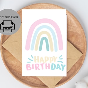Simple Happy Birthday Card | Birthday Card Printable | Digital Birthday Card | Printable Birthday Card | Birthday Card Digital Download