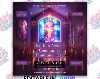 Kirche Flyer Vorlage | Holy Convokation Flyer | Kirche Fundraiser Flyer Vorlage | Kirche Flyer Canva | Kirchen-Konzertflyer