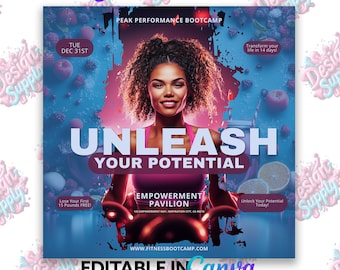 Transformation Flyer Template: Editable Canva Design (Digital Download)