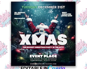 Christmas Party Flyer Template | christmas flyer template | christmas flyer | christmas party | christmas flyer party | club flyer
