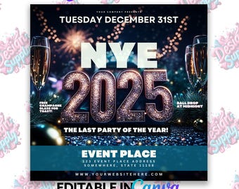 New Years Eve Party Template | NYE Flyer | New Years Eve Flyer | New Years Eve Club Flyer | New Years Eve Invite | New Year Flyer