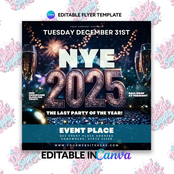New Years Eve Party Template | NYE Flyer | New Years Eve Flyer | New Years Eve Club Flyer | New Years Eve Invite | New Year Flyer