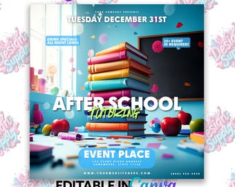 After School Flyer Template | Promoting Private School | Tutoring Flyer | Tutoring Flyers | Literacy Flyer | After School Childcare Flyer