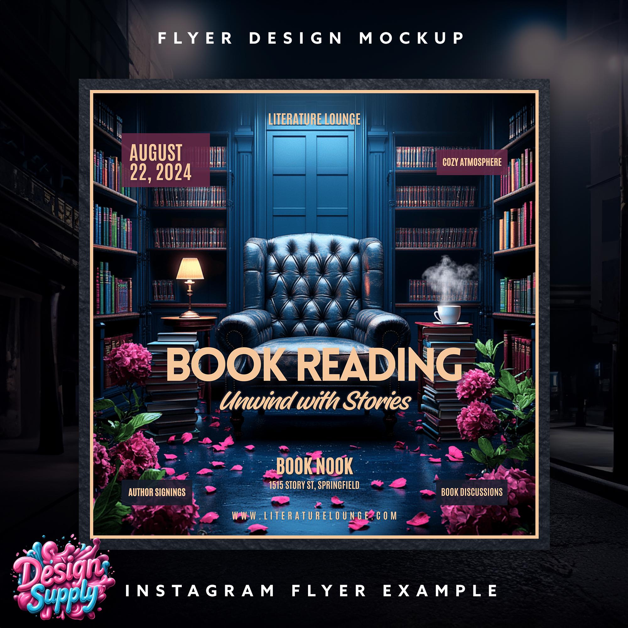 Reading Program Event Flyer Example Book Reading Flyer Template: Author Event Invitation (editable Canva ...