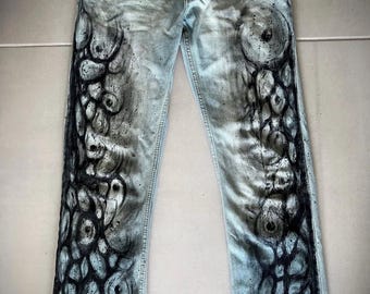 Custom Diesel Jeans – Handverändert & Einzelstück – Damen Größe 36–38 – Upcycled Designer Denim