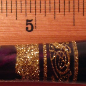 RESERVED-The Princess Eve Dog Lover Hair Stick Featuring African Blackwood inlaid with Purple Paua Shells and Gold Extreme Pearl Essence image 5