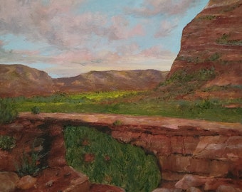 original oil painting landscape Sedona Devils Bridge Arizona landscape desert western southwest southwestern scenery canvas wall art decor