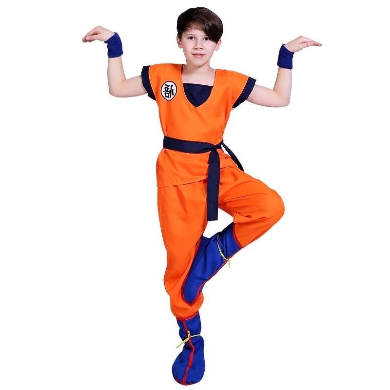 Kids Dragon Ball Halloween Costume | Goku Saiyan Cosplay Set | Anime Dress-Up Outfit for Boys