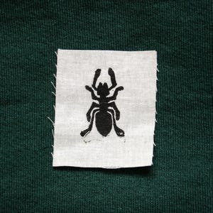 Ant | Sew on linocut patch | 2.5" x 2"