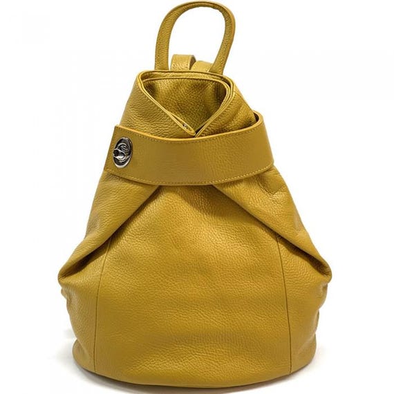 Pebbled Leather Rucksack/shoulder Bag - Handmade in Italy - Etsy display picture 3