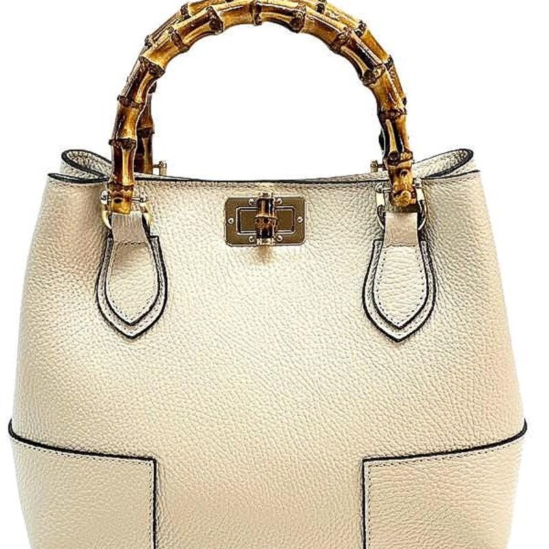 Faux Straw Bamboo Handle Tote Bag main image 1