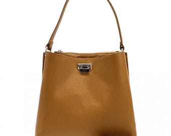Borsa tote in pelle lucida fatta a mano: lusso italiano