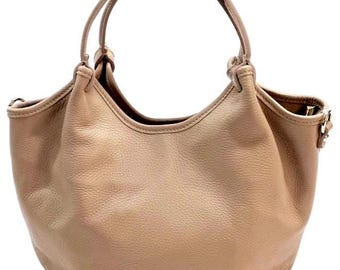 Handmade Caramel Leather Tote Bag: Italian Full-Grain Leather