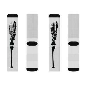 Skeleton Crew Socks: Spooky Halloween Fashion, Unisex Fleece Lined
