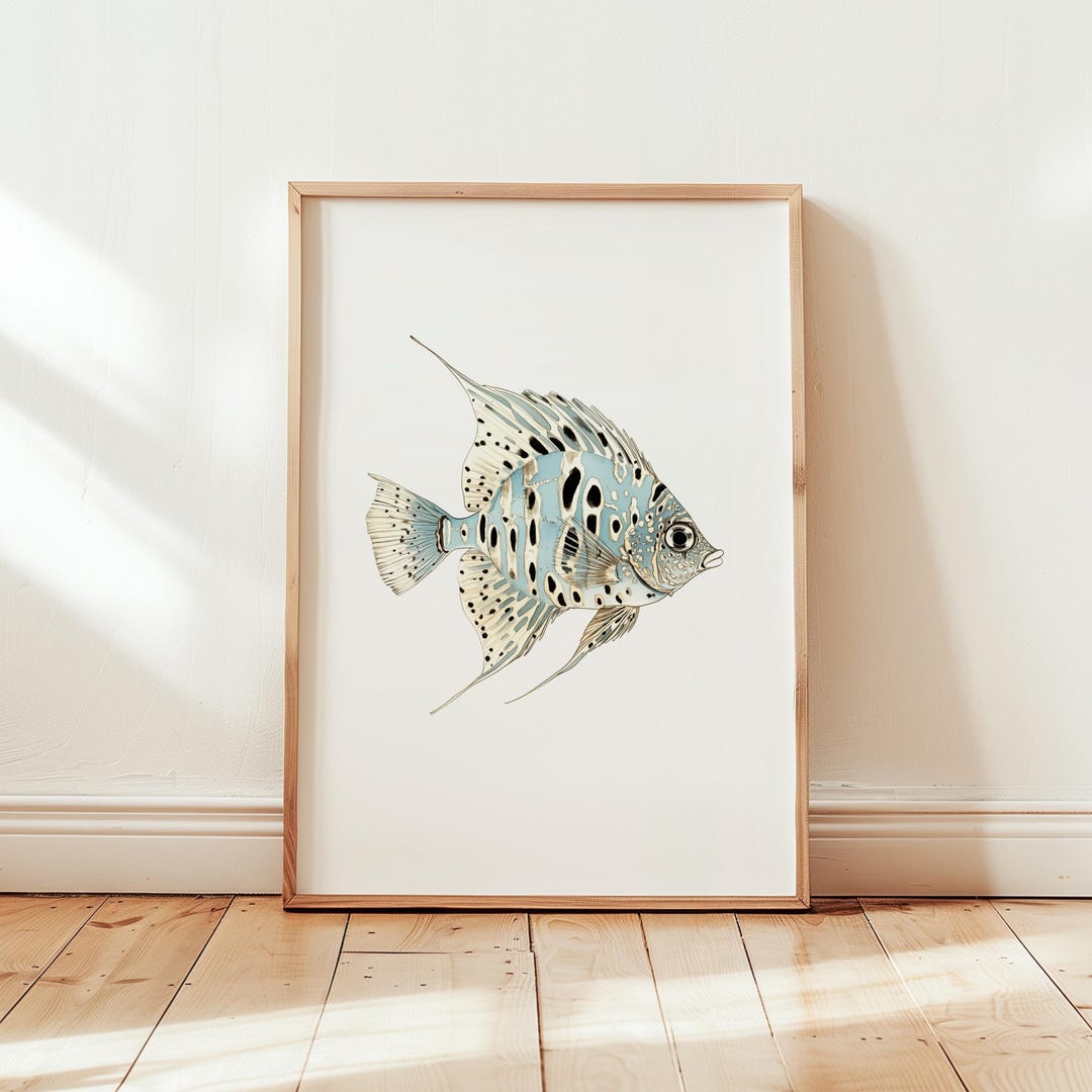 Angelfish Watercolor Wall Art - Coastal Marine Decor - Ocean-inspired ...