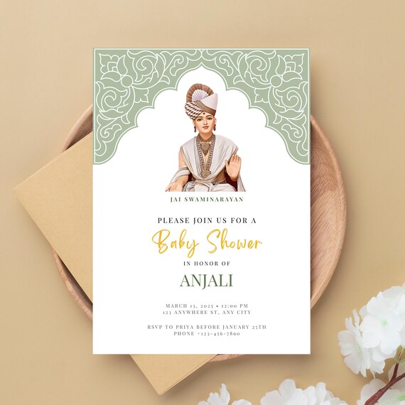 → View on Etsy: Editable Swaminarayan Indian Baby Shower Invitation Template, Godh Bharai, Instant Digital Download Editable Swaminarayan Indian Baby Shower Invitation Template, Godh Bharai, Instant Digital Download