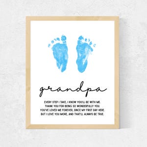 Father&#39;s Day Gift Footprint Printable Art for Grandpa - Instant Digital Download