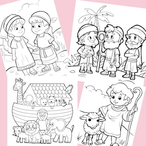 Bible Colouring For Kids Digital Download | 50 Faith-Based Designs | Printable Instant Digital Download PDF