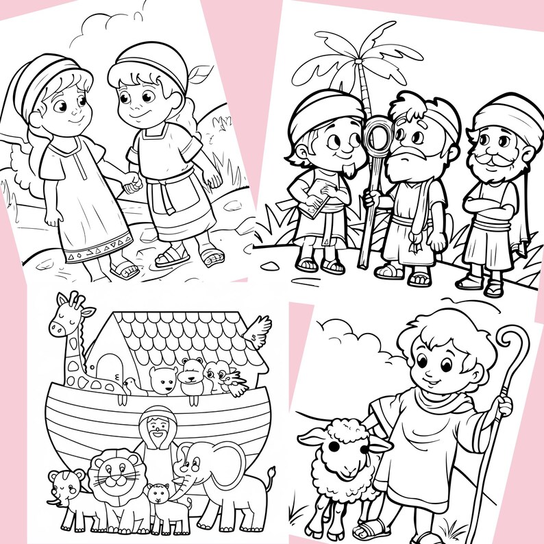 Bible Colouring For Kids Digital Download | 50 Faith-Based Designs | Printable Instant Digital Download PDF