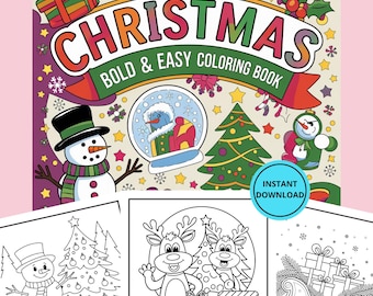 Diversão festiva para crianças: 100 páginas digitais para colorir de Natal Atividades festivas para crianças de 3 a 8 anos Download digital instantâneo em PDF para impressão