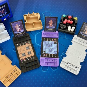 Karten-Dungeon | 2-in-1-Organizer aus 3D-Druck | Vertikale Aufbewahrung | Modularer Spielständer | Solo-Zubehör