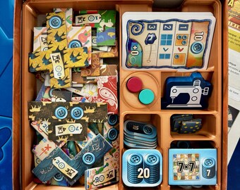 Organizador Patchwork | Armazenamento 3D para jogos de 2 jogadores | Organizador de peças e botões | Impressão 3D personalizada