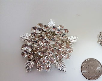 Crystals brooch / Flat back brooch/ for wedding / for Sweet 16 /  for Quinceañera card box, guest book, deco.