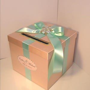 Wedding /quinceañera/sweet 16 Card Box/bat Mitzvah Champagne and Blush ...