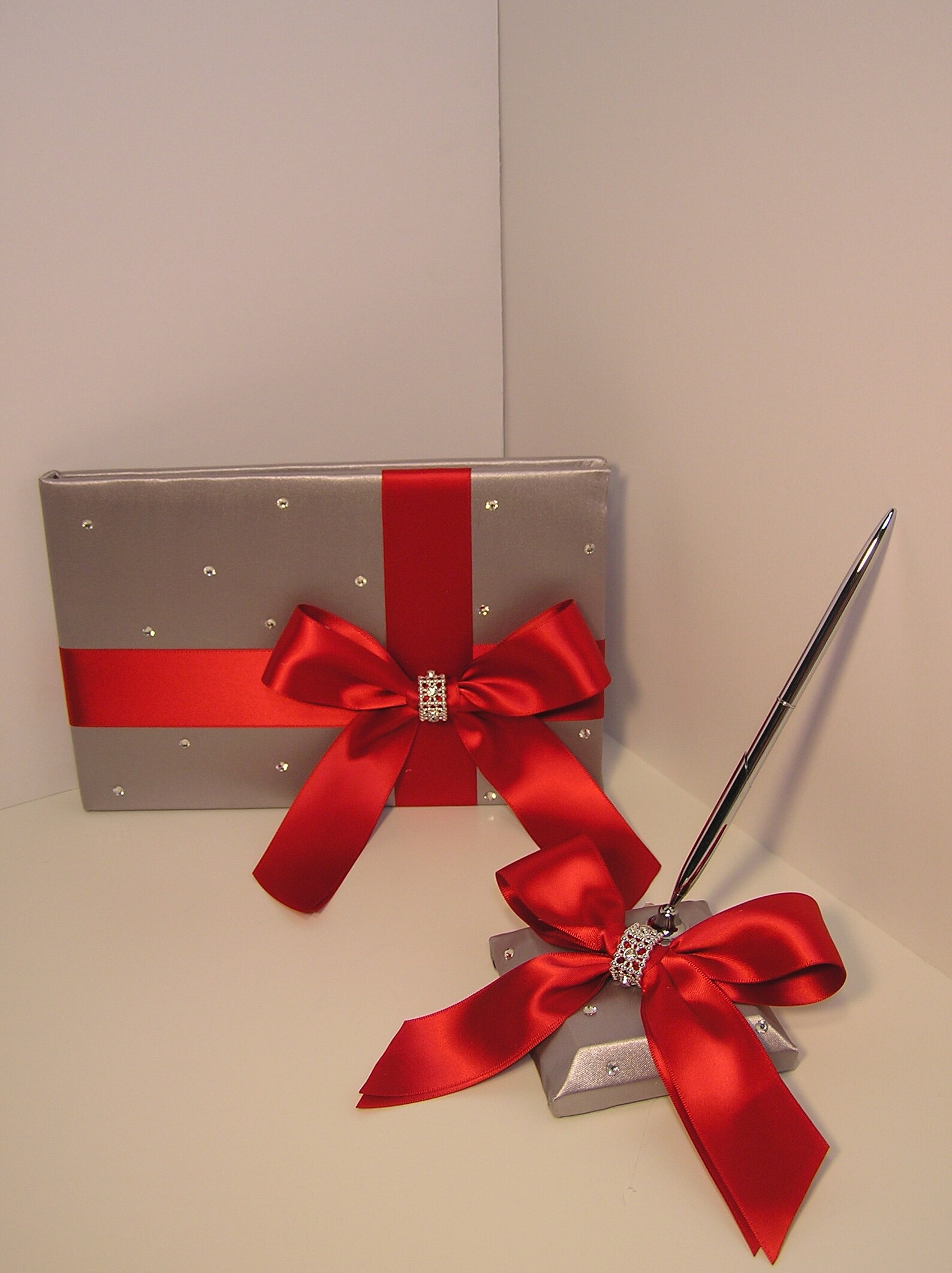 Wedding /quinceañera/sweet 16 Card Box 4sets/ 1-tier Silver & Red Card ...