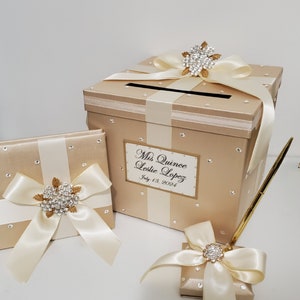 Wedding/quinceañera/sweet 16 Card Box Sets/ 1-tier Champagne & Ivory ...
