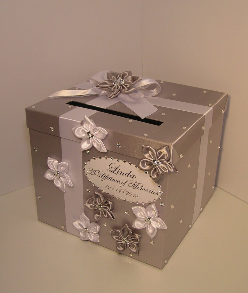 Wedding /quinceañera/sweet 16 Card Box Silver and White Gift Etsy