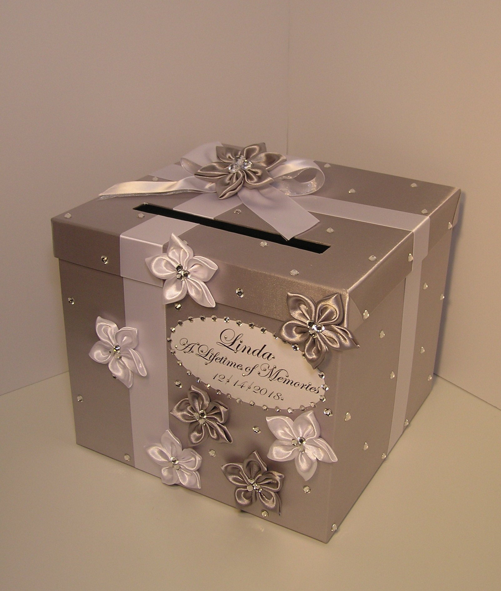 Wedding Quincea Era Sweet Bat Mitzvah Card Box White Gift Card Box