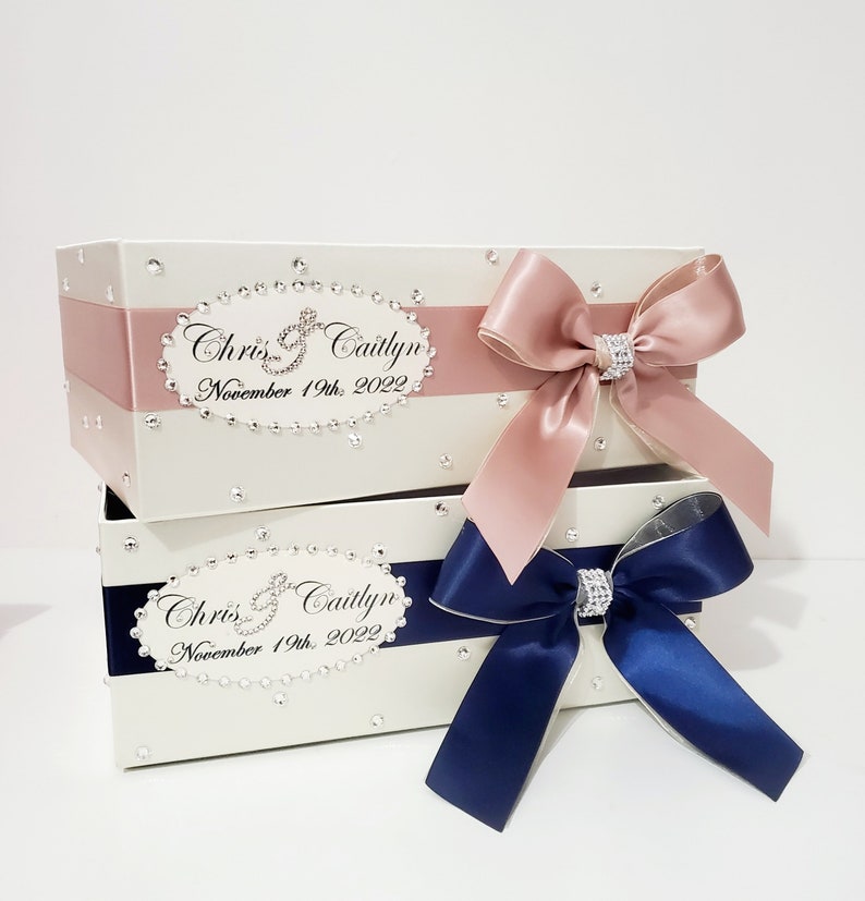 Wedding Program Box/Champagne Amenities Box Bubble Box Favor Box Bathroom Accessories Box Handkerchiefs Box Centerpiece-Customize your color image 7